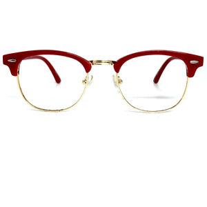 Zenni‎ Metal Eyeglasses 158718 Designer Red Gold Half Rim Frames Only H17435